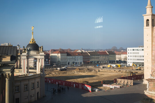 Germany, Potsdam, Construction in front of St. Nicholas Church
