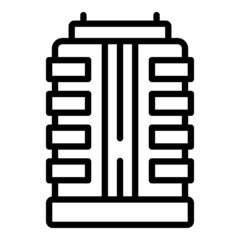 Big multistory icon outline vector. City building. House block