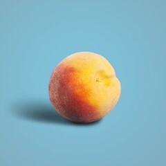 Fresh ripe pear fruit on a blue background as a female body shape.