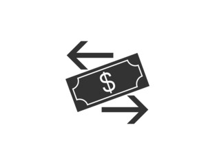 Money payment transfer icon. Vector illustration. Flat design.