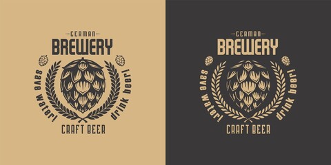 Beer hop for bar. Original brew design with hop for craft beer, pab or brewery