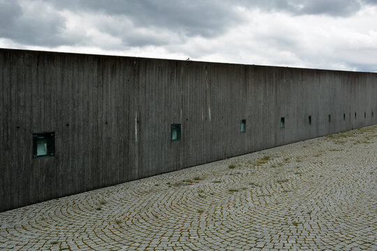 Germany, Bavaria, Munich, concrete wall at the trade fair riem