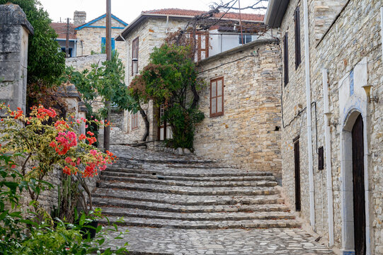 Fototapeta Views of small mountains ancient village Lefkara on Cyprus