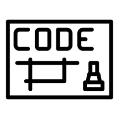Cnc machine code icon outline vector. Work tool. Industry laser