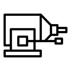 Cnc machine equipment icon outline vector. Work tool. Factory steel