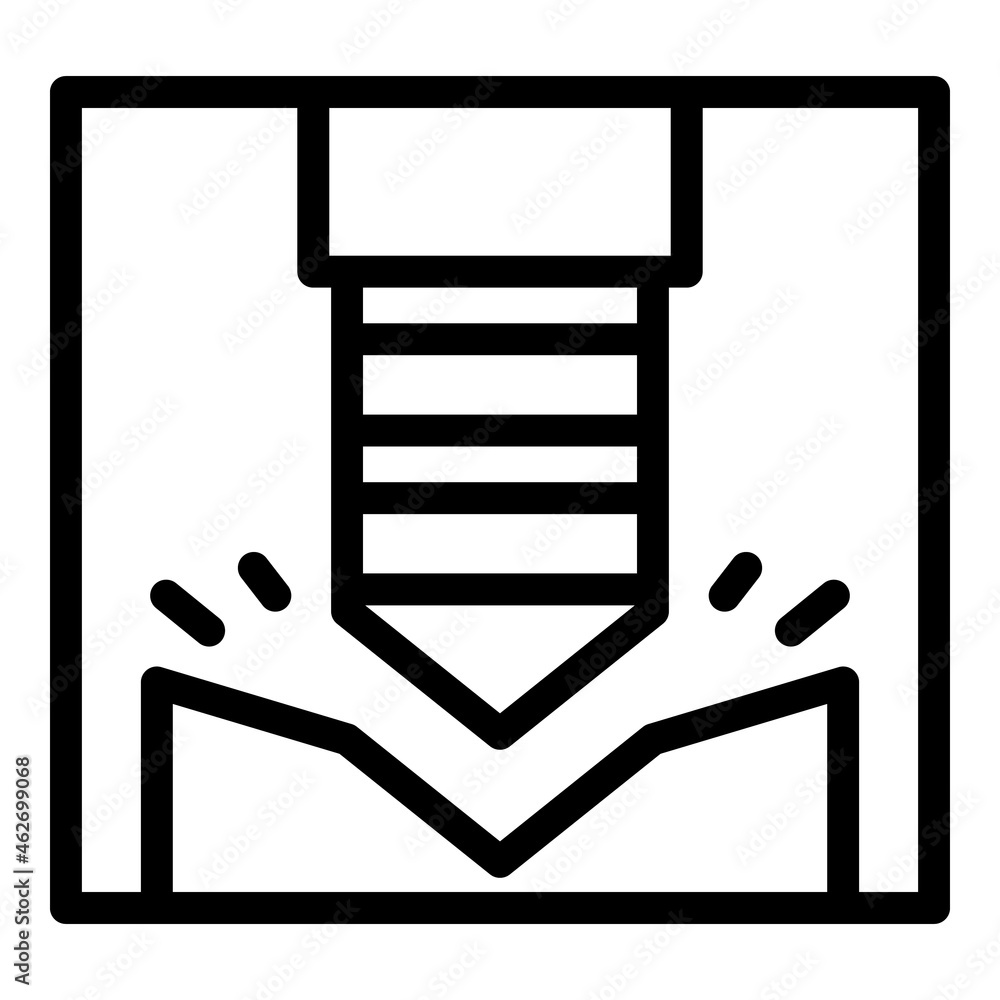 Poster factory cnc machine icon outline vector. lathe equipment. work tool
