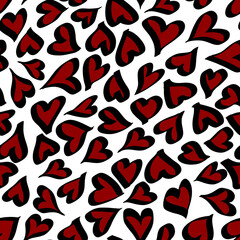 seamless pattern with red hearts