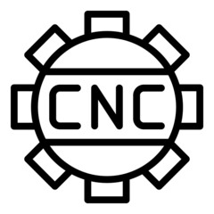 Cnc machine gear icon outline vector. Work tool. Lathe equipment