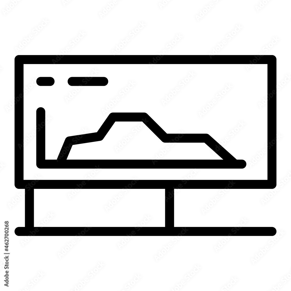 Poster monitor cnc machine icon outline vector. lathe equipment. work tool