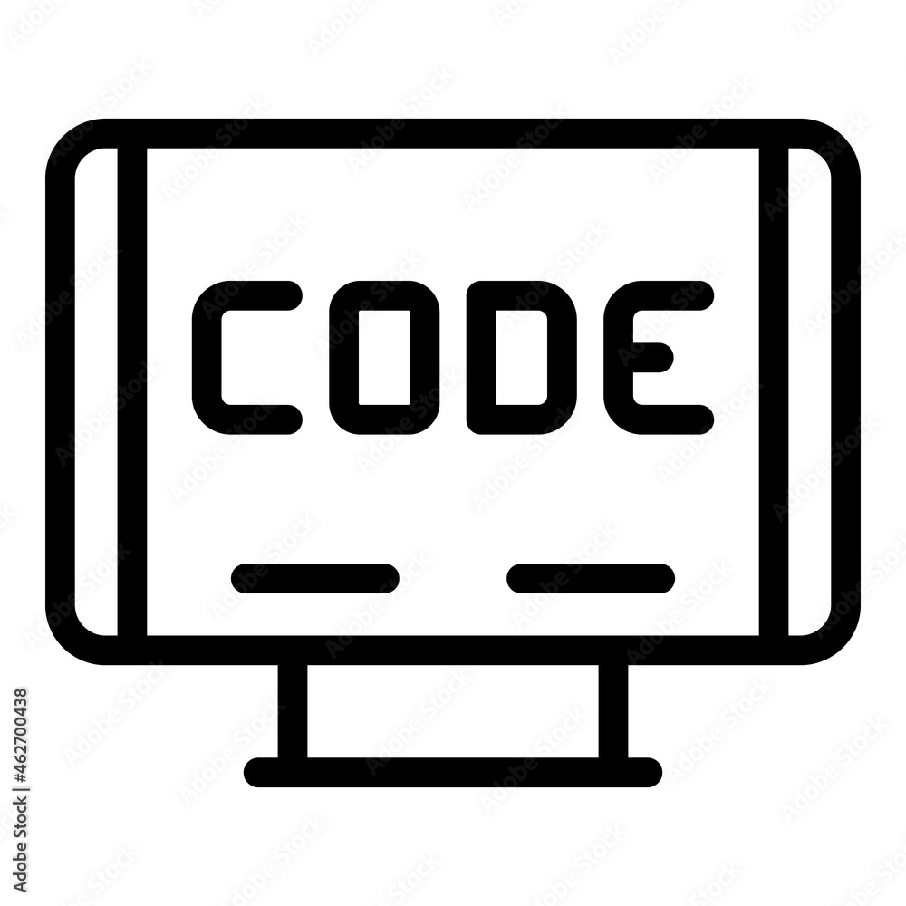 Poster cnc machine code icon outline vector. work tool. laser factory