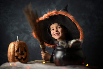 young child dressed as a wizard ifor halloween