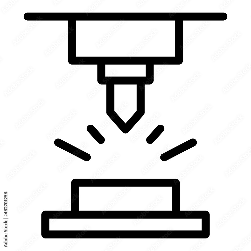 Poster workshop cnc machine icon outline vector. work equipment. work tool