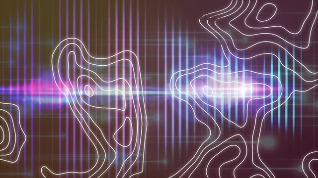 Animation of isohypses over colorful background