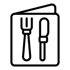 Restaurant menu icon outline vector. Food cafe. Chef brochure