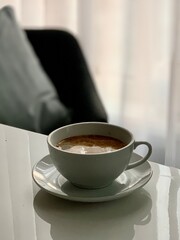 cup of coffee on the table