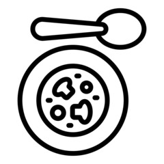 Vegan cream soup icon outline vector. Food hot. Pumpkin bowl