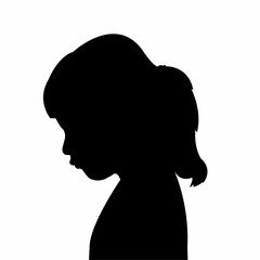 a girl head silhouette vector
