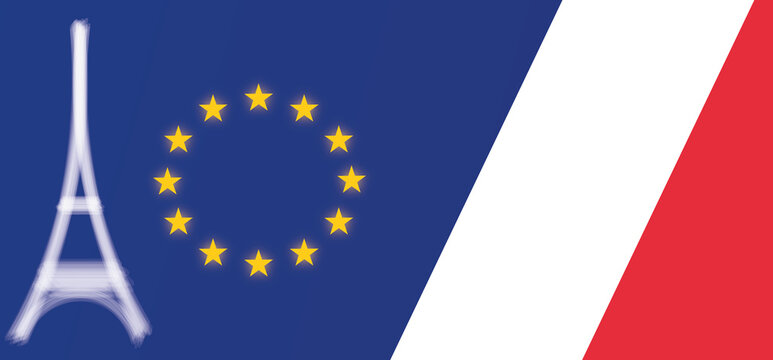 Europäische Union mit den Fahnenfarbe von Frankreich