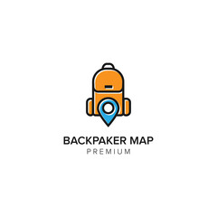 backpaker map logo icon vector template