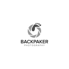 backpaker travel logo icon vector template
