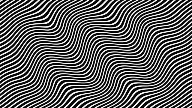 Abstract background with wavy lines. Animation ripples on surface from neon lines. Animation of seamless loop