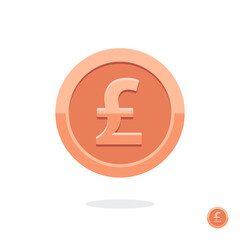 Obraz premium Pound sign. Coin icon. English currency pound. Vector money symbol. Bank payment symbol. Golden coin. Bronze pound. Finance symbol. Currency symbol. Currency exchange. Pound money. Cash icon. Coin
