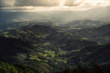Serene Village in Tranquil Valley. Environment lifestiyle. Ecology concept.