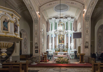 Sokolka, POLAND - September 24, 2021: Church of St. Anthony in Sokolka, Poland