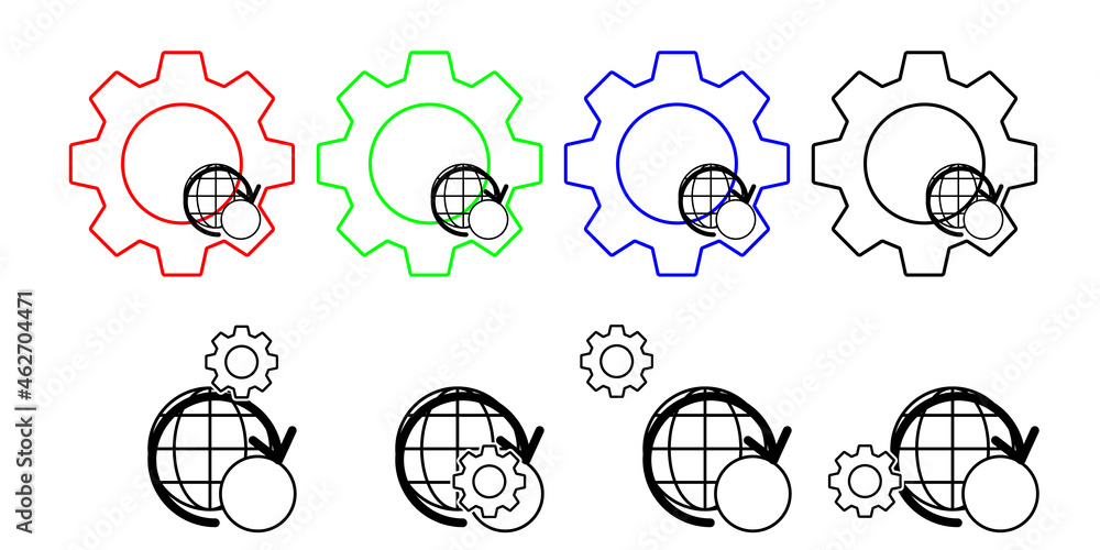 Poster arrow vector icon in gear set illustration for ui and ux, website or mobile application