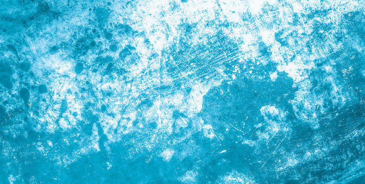 Blue grunge surface. Aged old material. Abstract cracked fabric. Distressed grunge texture of metal. Vintage grainy splash. Weathered stains wallpaper. Scratched grunge background.