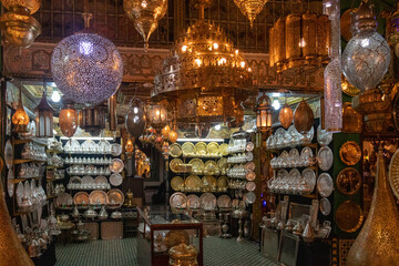 Africa city old town Fez Morocco traditional tourist oriental street leather roof view arabic colorful medina