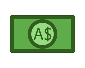 Money Australian icon. Australian Dollar banknote. Vector illustration.