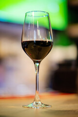 wine glass in the bar