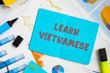 Conceptual photo about Learn Vietnamese with handwritten text.