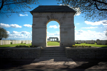 Gateway to a large War Cemetery in The Somme France
