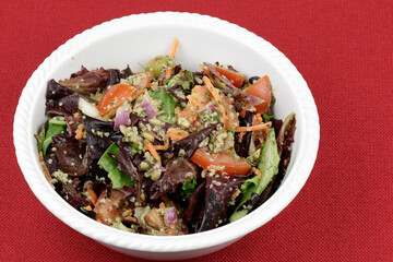 Healthy Vegetarian Salad with a Vegetables Variety in a Bowl