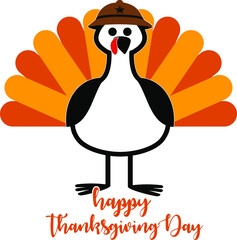 turkey for thanksgiving and different events on white background. Vector