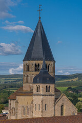 Cluny, France - 08 28 2021: Panoramic view from the cheese tower
