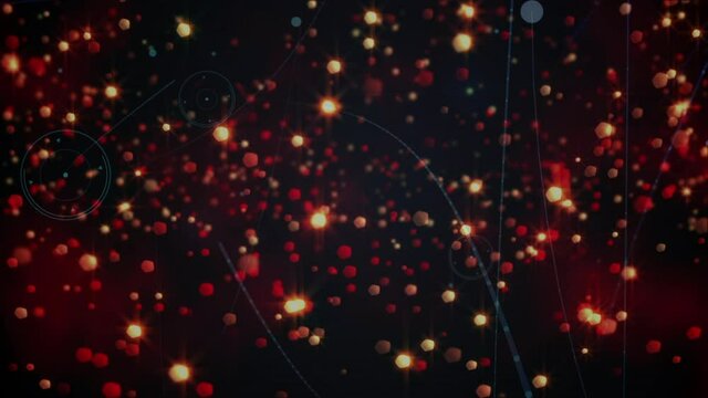 Animation of glowing spots over network of connections