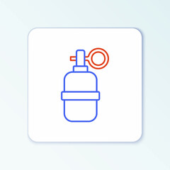 Line Hand grenade icon isolated on white background. Bomb explosion. Colorful outline concept. Vector
