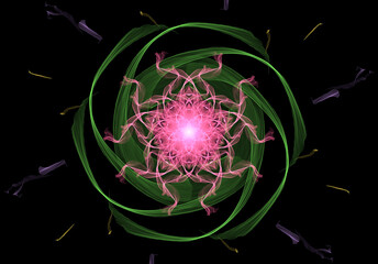 Imaginatory lush fractal texture generated image abstract background