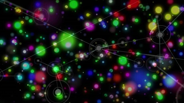 Animation of glowing spots over network of connections