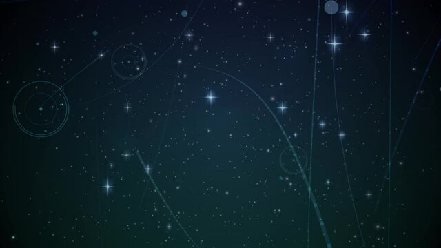 Animation of stars over network of connections