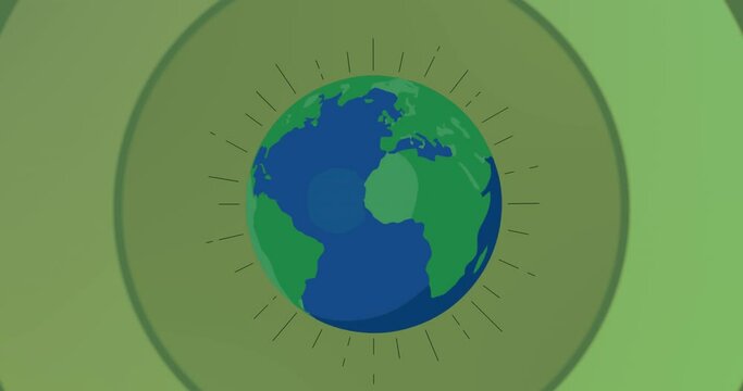Animation of globe on green background