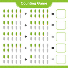 Counting game, count the number of Ice Cream and write the result. Educational children game, printable worksheet, vector illustration