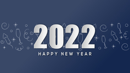 2022 Happy New Year Greeting Card Background