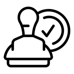 Business stamp icon outline vector. Teamwork paper. Office technology