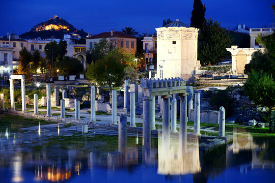 Acropolis at night, Athens, Greece