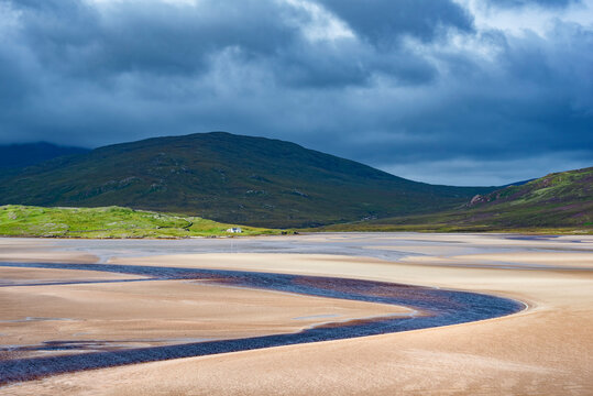 United Kingdom, Scotland, Sutherland, Durness, Kyle of Durness, low tide