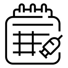 Calendar syringe ampule icon outline vector. Vial vaccine. Bottle injection